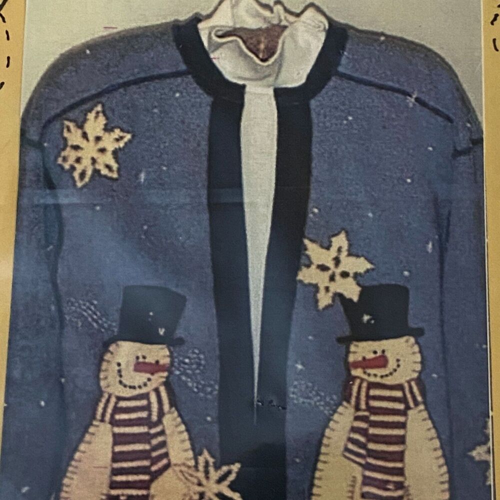 Crawford Designs 060 Pattern Snow Days Jacket Stencil Christmas Craft Grandma